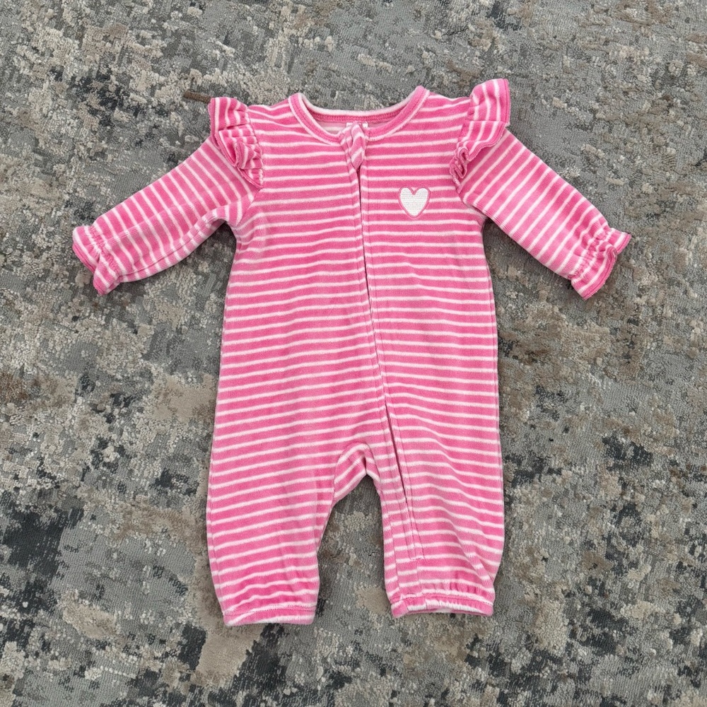 Little Me Ruffle Striped Onesie